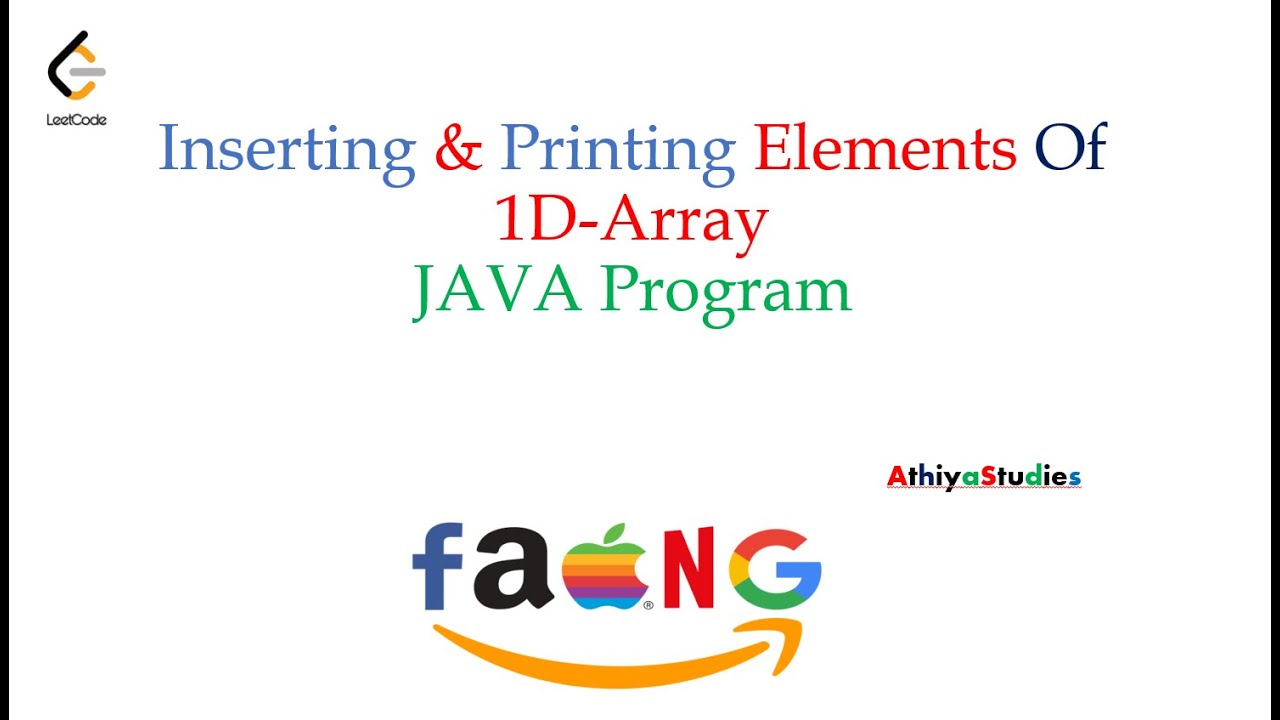 Java Program To Insert Print Array Elements Youtube Java Program To Insert Print Array Elements Youtube