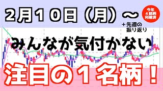 ２月１０日から上昇が期待できる１銘柄を紹介！