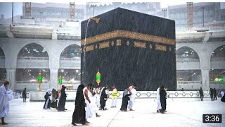Mecca - Raining in Khana Kaba today | Makkah me barish ki video | Rain and hailing in Makkah today