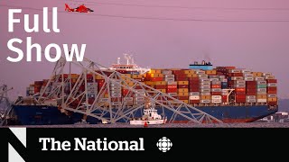 CBC News: The National | Baltimore bridge collapse recovery efforts