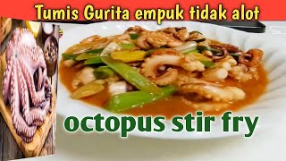 Semudah ini CARA MASAK GURITA BIAR EMPUK!! Cara masak gurita ala Taiwan || octopus stir fry