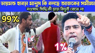 ডাইমন্ড হাবড়া মানুষের আজকের তাজা খবর কি বল্লেন পুরো ভিডিও দেখুন না টেনে//Nawsad Siddiqui 99% ভোট