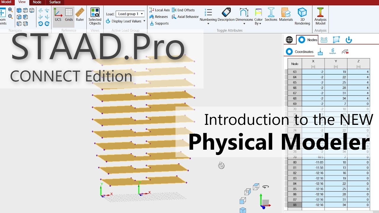 Introduction To STAAD.Pro CONNECT Edition's Physical Modeler - YouTube