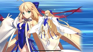 FGO 水着キャストリア(バーサーカー) （競泳水着？[霊四]）使ってみた 宝具　スキル　演出　#アルトリア　#fategrandorder