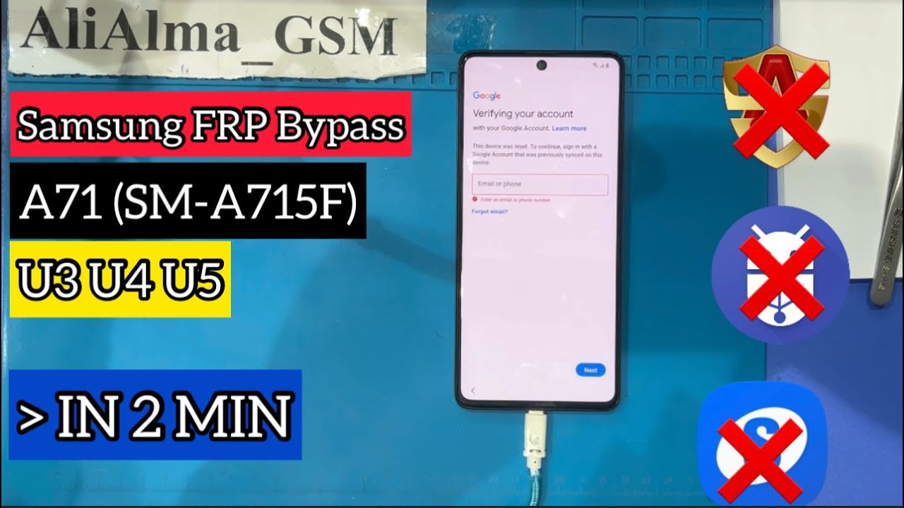 A71 U3 U4 U5 Frp Bypass (SM-A715F) Unlock Google Account Android 10/11 ...