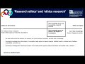 Incorporating ethics into research programs - Jonathan Ives