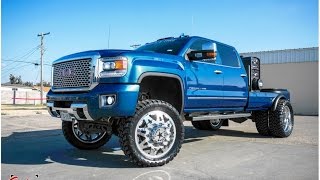 2015 GMC Sierra 3500 Welding RIG kills it on 24' American Forces, straight piped and tuned!