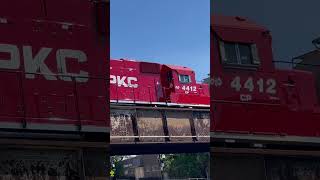 CP 4412 (New CPKC Paint) sits at Belmont Ave