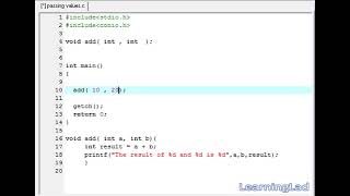 C Programming Video Tutorials for Beginners 25 Function Parameters Arguments with example