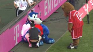 Mascot gets injured during penalty shoot out.