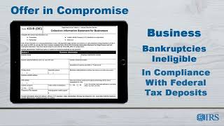How to Complete Form 433-B (OIC) Business -- Bankruptcies, Compliance with Federal Tax Deposits
