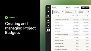 Creating and Managing Project Budgets for Builders