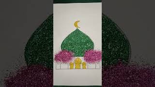 Mosque with glitter drawing