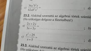 Algebrai törtek egyszerűsítése I.