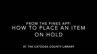 How to Place an Item on Hold - Catoosa County Library