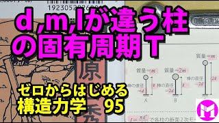 95　d、m、lが違う柱の固有周期　【構力マラソン】ゼロからはじめる構造力学