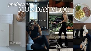 PRODUCTIVE VLOG! (monday routine, healthy habits,  alo yoga haul + grocery shop!)