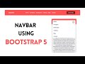 Create Navbar Using Bootstrap | Responsive Navbar Using Bootstrap 5 | Navigation Bar With Bootstrap