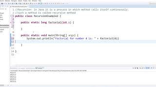 Factorial Recursion Java
