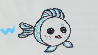 Fish Drawing and Colouring for kids & toddler | How to draw a fish drawing .