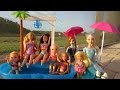 POOL Fun ! Ice Prank - Elsa & Anna toddlers - Barbie's New Car - Swimming - Splash - Water - Slide