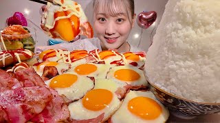 ASMR Bacon and Eggs【English subtitles】【Mukbang/ Eating Sounds】