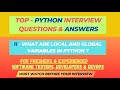 11 - What are local & global variables in Python ? Questions for SDET/QA/Dev| Freshers & Experienced