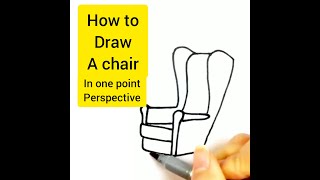 How to draw a chair in one point perspective