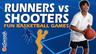 FUN Basketball Drills for Kids - 👟 Runners vs Shooters 🔫 (Competitive Game)