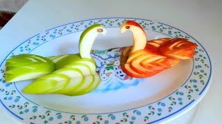 How to Make Apple Swan,best fruits cutting design,|by Hamdan Random Tricks