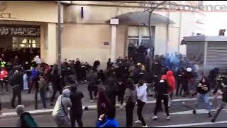 Marseille : gaz lacrymogènes et voitures saccagées en marge des manifestations des lycéens