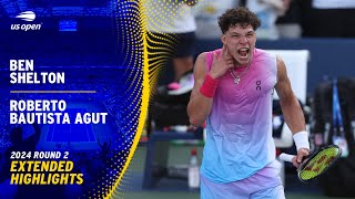 Ben Shelton vs. Roberto Bautista Agut Extended Highlights | 2024 US Open Round 2