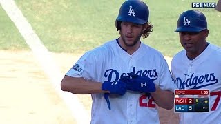 WSH@LAD Gm4: Kershaw works a walk in the 6th inning