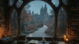 Cozy Winter Window with Some Dark Academia Piano | Victorian Manor Ambience | Studying Alone