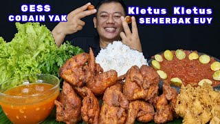 NGEUNAH PISAN MAKAN 1 KILO SAYAP AYAM CRISPY TERASI LALAPAN JENGKOL MENTAH SAMBEL TERASI TAHU CRISPY