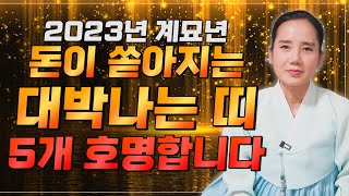 🌟2023년 계묘년 대박나는 띠🌟 내년에 금전문열려 대박나는 띠와 나이 호명합니다! 닭띠 양띠 호랑이띠 원숭이띠 쥐띠 소띠 토끼띠 용띠 뱀띠 말띠 개띠 돼지띠 운세 중 무슨띠?!