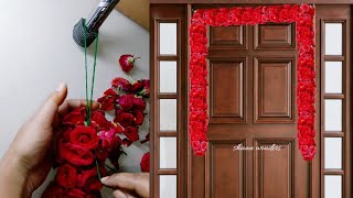 ఇప్పుడు మీరే ఈజీగా function కి మీ main door నీ అలంకరించండి/Easy Method Rose Flower graland/rose veni