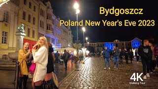 New Year's Eve 2023 Bydgoszcz Poland Walking Tour 4K