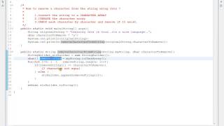 HOW TO REMOVE A CHARACTER FROM THE STRING USING JAVA