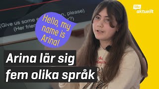 Arina lär sig språk - genom undertexter  | Lilla Aktuellt