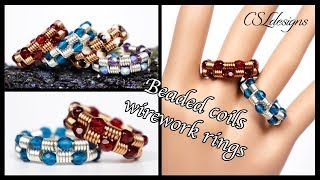 Beaded coils wirework ring