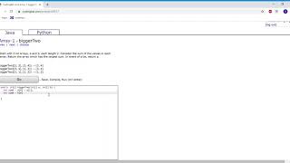 Array-1(biggerTwo) Java Tutorial || codingbat.com