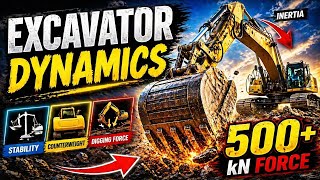 Excavator Dynamics Explained | Forces, Hydraulics, Stability & Real Engineering