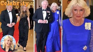 Camilla turns heads in glamorous royal blue dress for dinner in Rwanda with Carrie Johnson