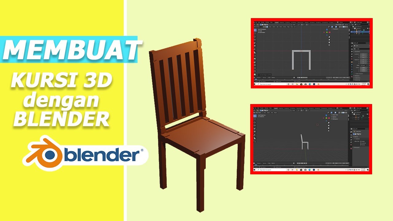 Cara Membuat Kursi Pada Aplikasi Blender 3D - YouTube