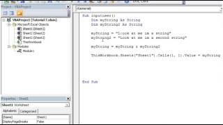 Excel 2010 VBA Tutorial 8 Strings