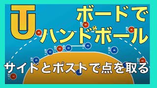 ボードでハンドボール：サイドとポストで点を取る