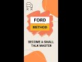 Use The FORD Method for smooth small talk #shorts