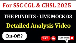 THE PUNDITS LIVE MOCK 03 - Detailed Analysis Video #cgl #thepundits #mocktest