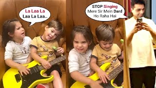 Karan Johar Kids Yash And Roohi SINGING Badly With GUITAR To Irritate Him #lockdownwiththejohars